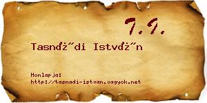Tasnádi István névjegykártya
